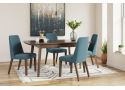 5 Piece Dining Set with Extension Dining Table (4 to 6 Seaters) and 4 Boucle Dining Chair - Jarklin